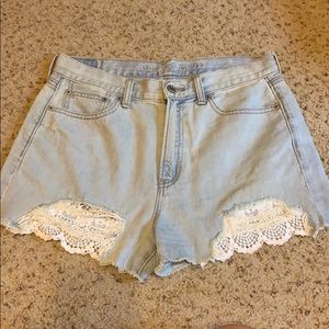 High waist jean shorts